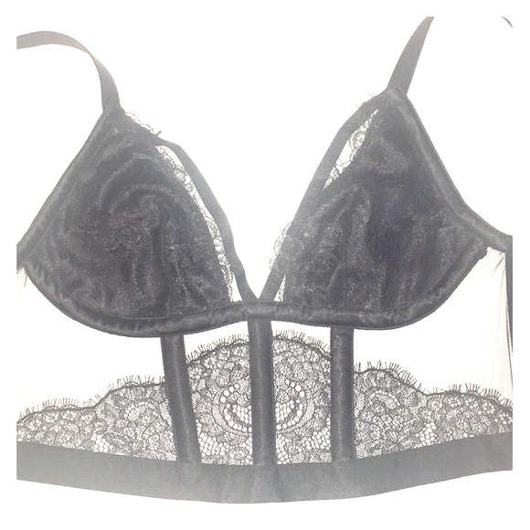 Victoria's Secret Other - Victoria’s secret Black unlined see through lace mesh lingerie bra bustier top